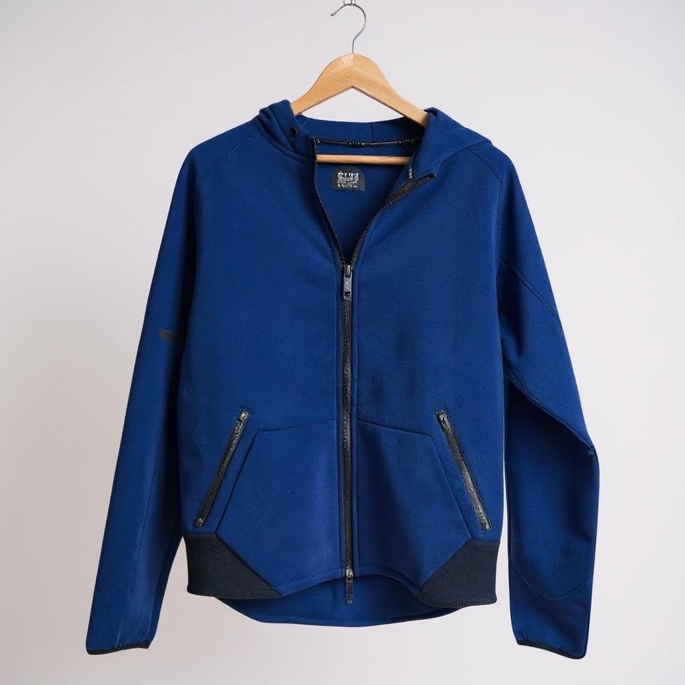 DYNE Men’s Sz Small Blue Full Zip Hoodie Pockets Oversized Athletic Gorpcore